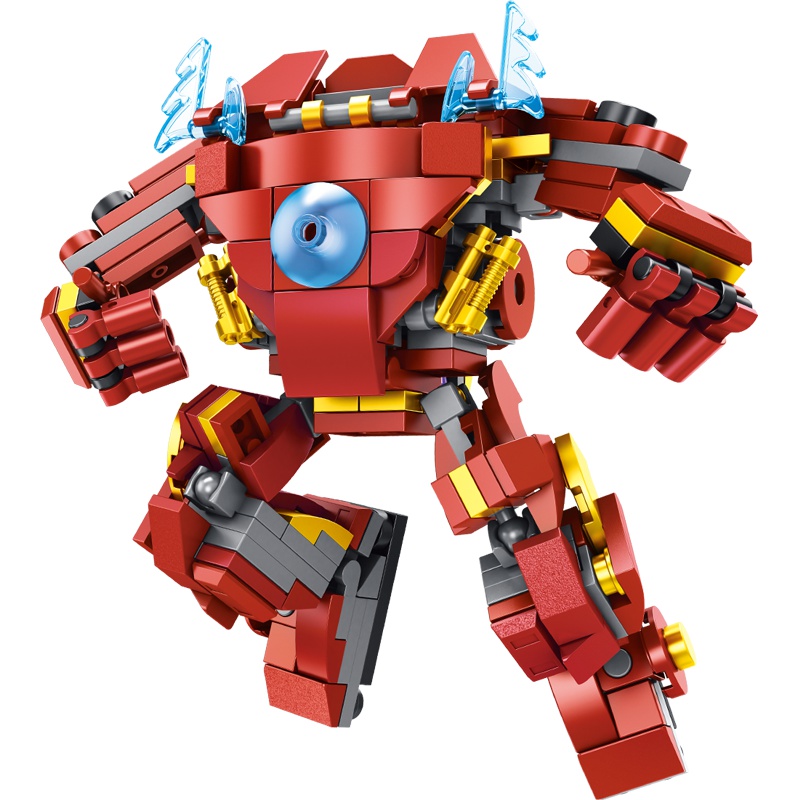 潘洛斯 钢铁机甲模型积木 633030机器人 小颗粒益智拼装玩具 10盒可合体 男孩玩具