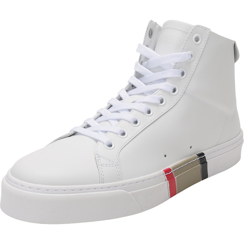 博柏利/巴宝莉 BURBERRY 男款牛皮高帮系带休闲运动鞋80415761