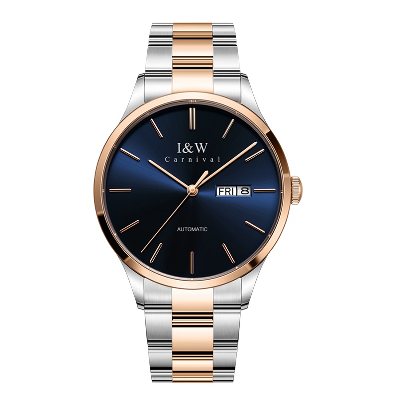 瑞士爱沃驰I&W CARNIVAL手表男表全自动机械表 男士进口机芯防水钢带男款手表正品腕表防水商务530G