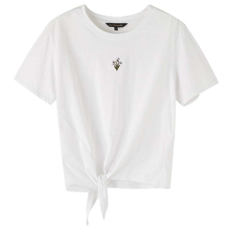 拉夏贝尔夏季新款纯色不规则短袖T恤中长蛋糕半身裙两件套女