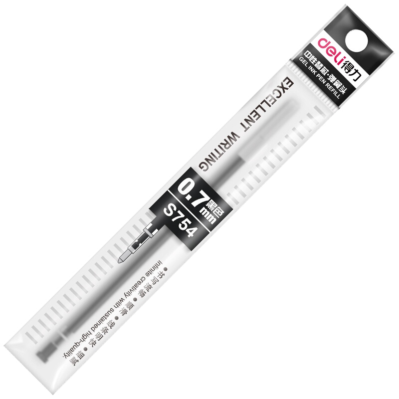 得力(deli)S754中性笔芯 0.7mm 20支/盒 一盒装