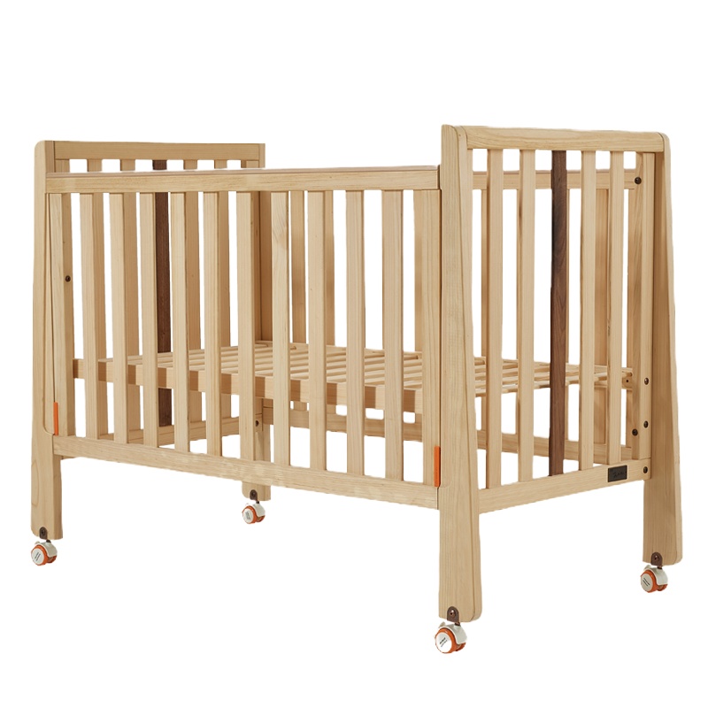 babycare婴儿床 拼接大床实木无漆 多功能摇篮床新生儿bb床宝宝床8930 139*72.5*95cm不带脚轮
