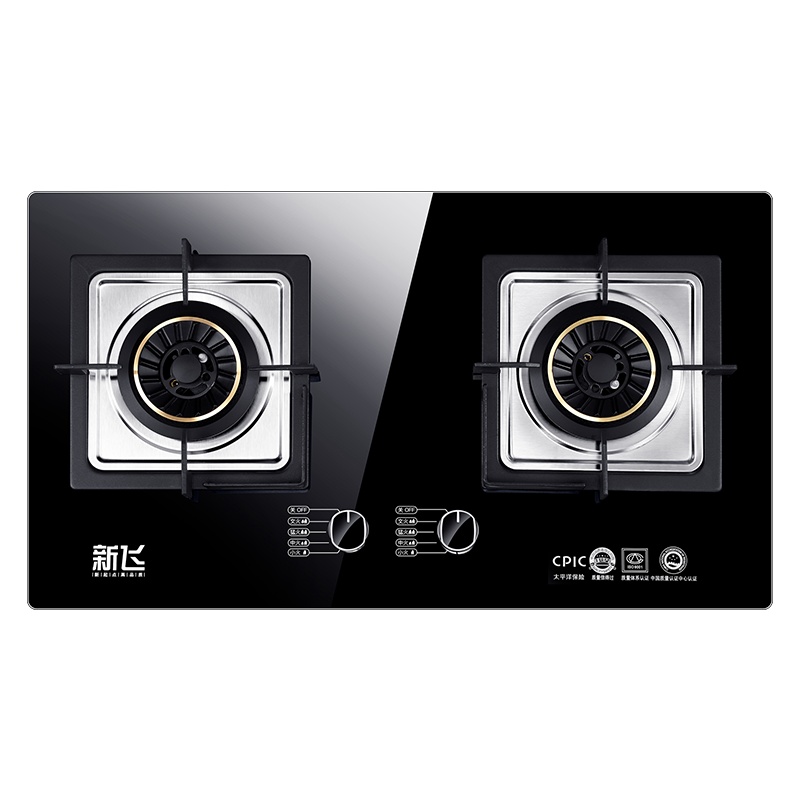 新飞燃气灶台式嵌入式打火灶双灶钢化玻璃煤气灶具灶台炉具家用双眼灶 4.0kw RJ06液化气灶