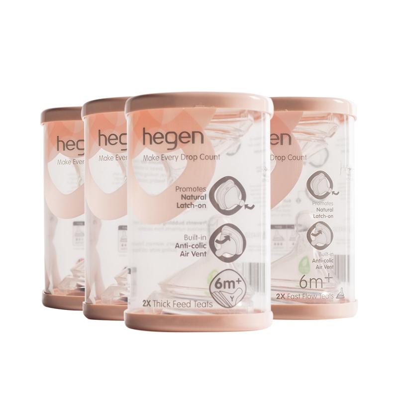 新加坡Hegen智能奶嘴宽口径超软硅胶仿真母乳奶嘴 Y果汁型(两个装)