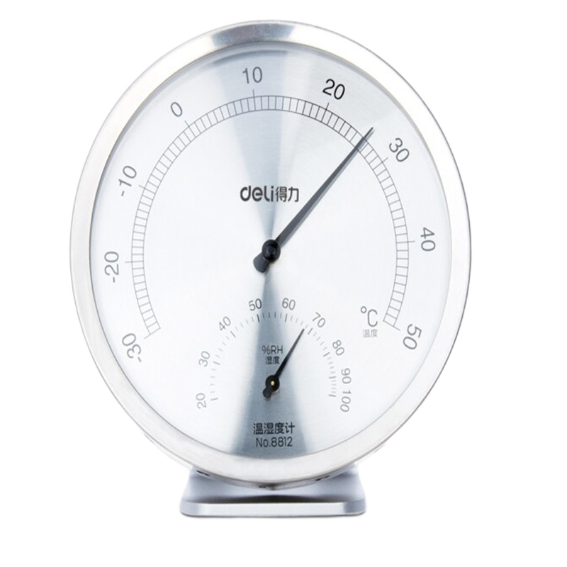 得力 温度计温湿度计电子室内外挂壁办公家用 办公用品 温湿度计 8812