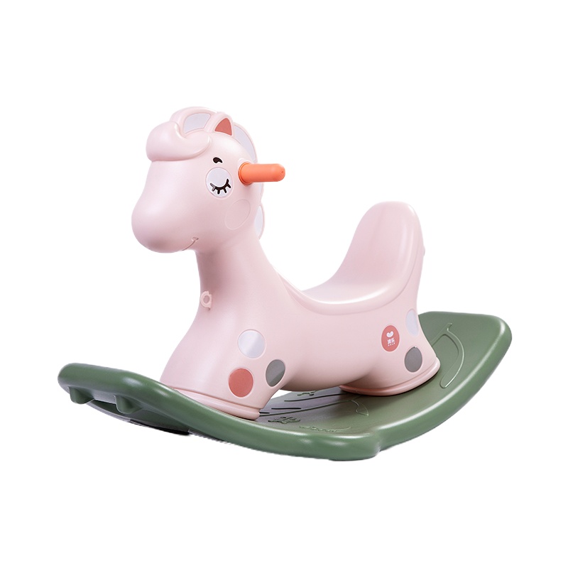 澳乐(AOLE-HW) 摇摇马 宝宝健身户外玩具 儿童小木马摇马塑料摇摇马周岁礼物 澳乐 森林摇摇马-甜心粉