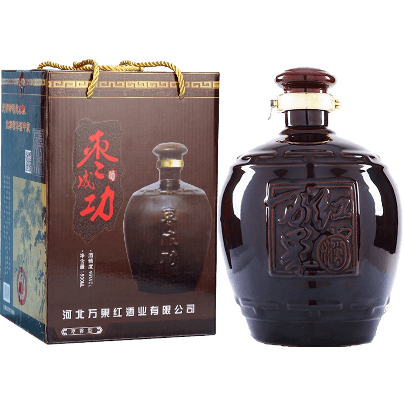 [中华特色]河北供销馆 枣成功 46度大坛白酒 1500ml单瓶装 红枣酒枣香型白酒 河北石家庄特产 华北