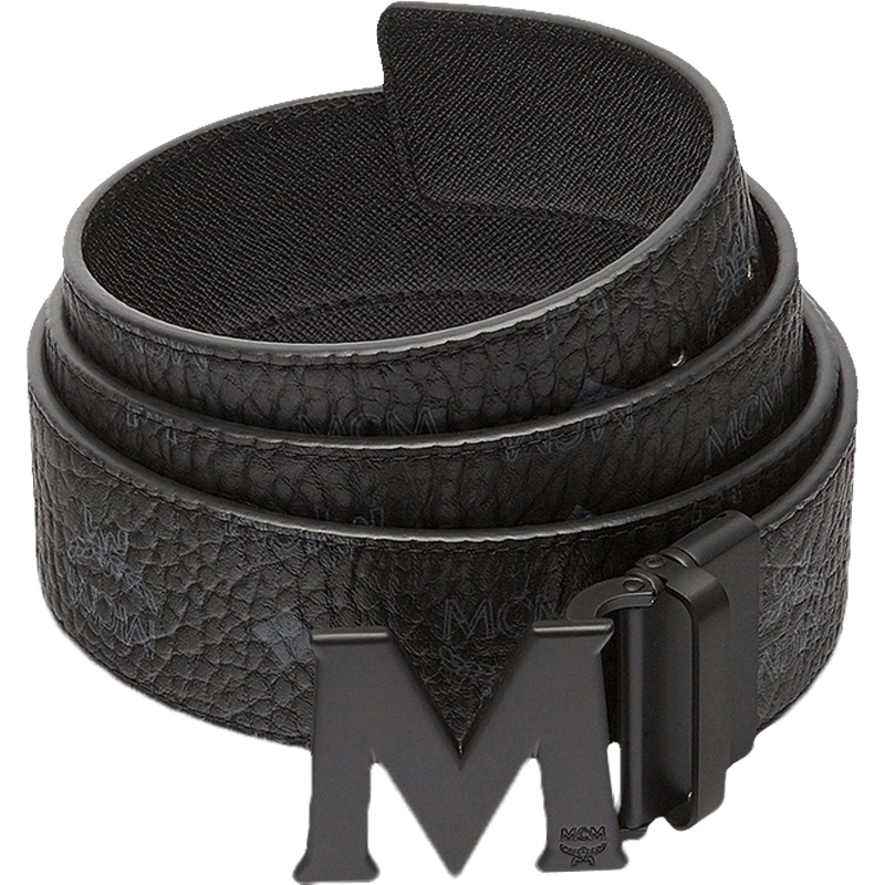 MCM 男士涂层帆布/皮革双面扳扣式腰带 MXB7SVI10