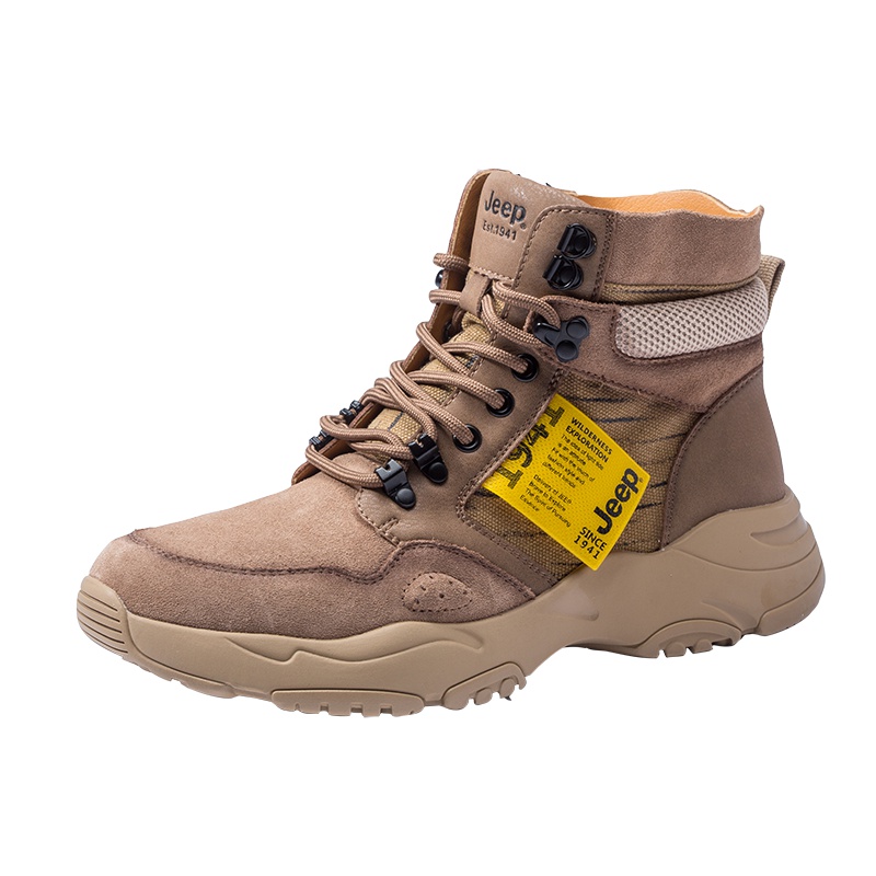 Jeep吉普男鞋工装机车高帮系带拉链靴子男时尚百搭运动休闲男鞋