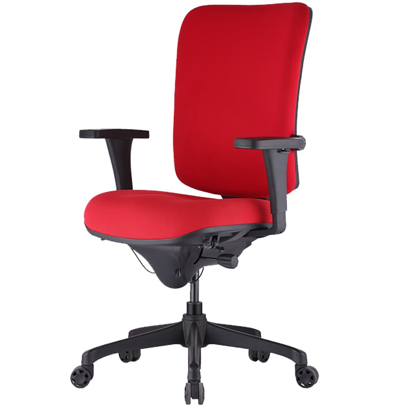 格具(GEJU)电脑椅人体工学家用护腰转椅办公布艺椅子可升降-红色