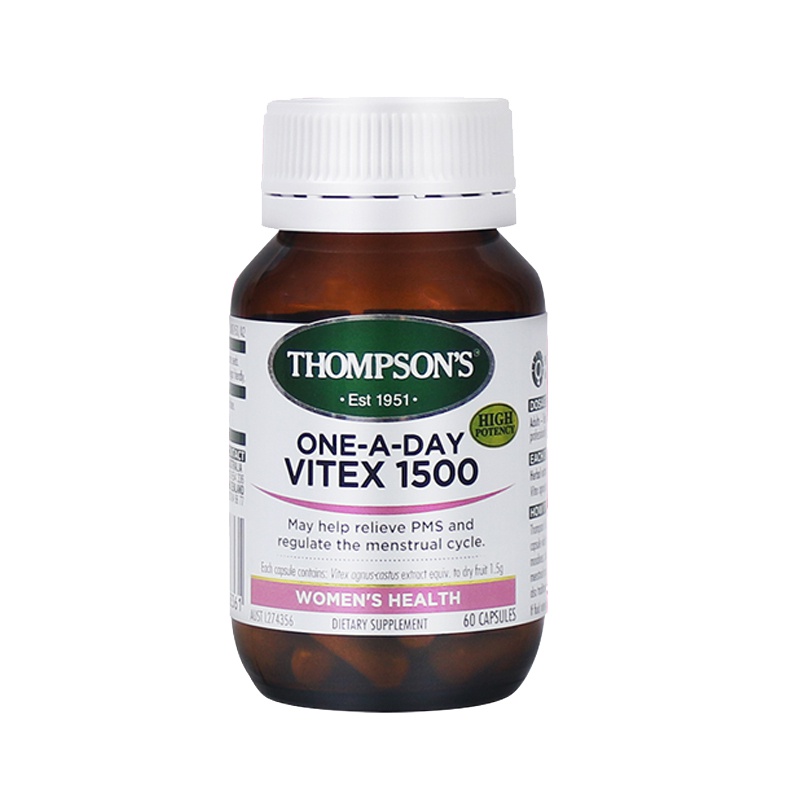 [呵护经期健康]Thompson's汤普森圣洁莓精华胶囊(1500mg)60粒 膳食营养补充剂