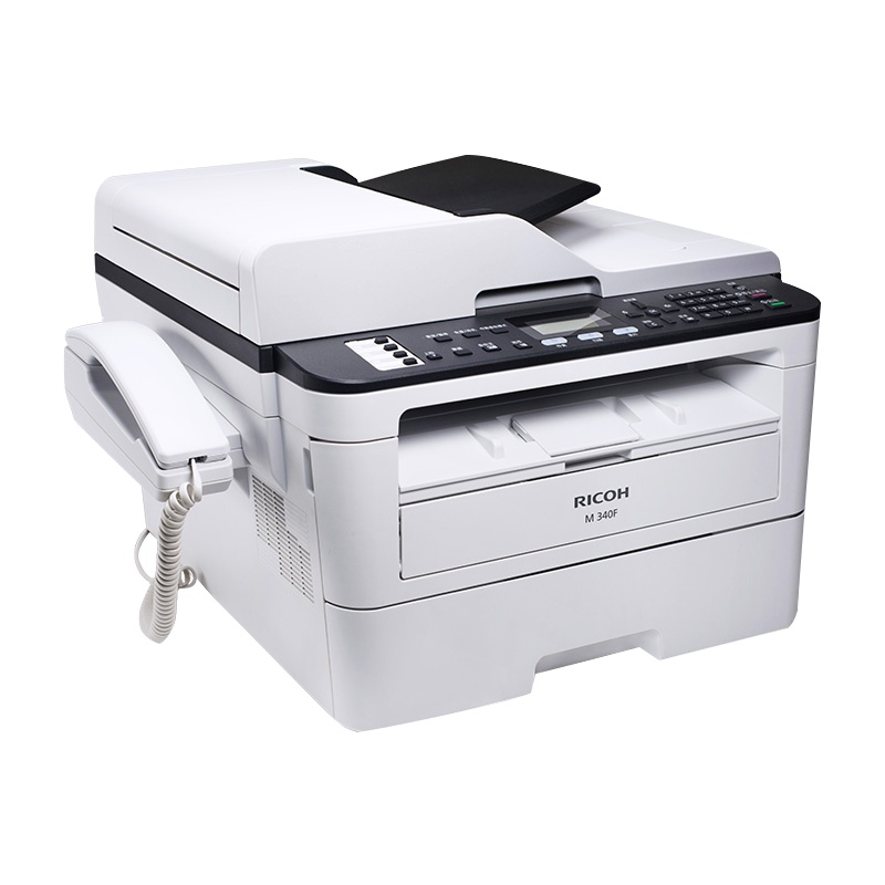 理光(Ricoh)M340F A4黑白激光四合一多功能一体打印机(双面打印/复印/扫描/传真)