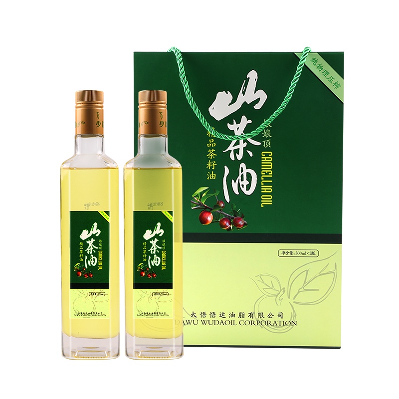 娘娘顶茶油 纯正山茶油500mlx2 礼盒装 天然茶树油压榨精选山茶籽油婴儿食用油