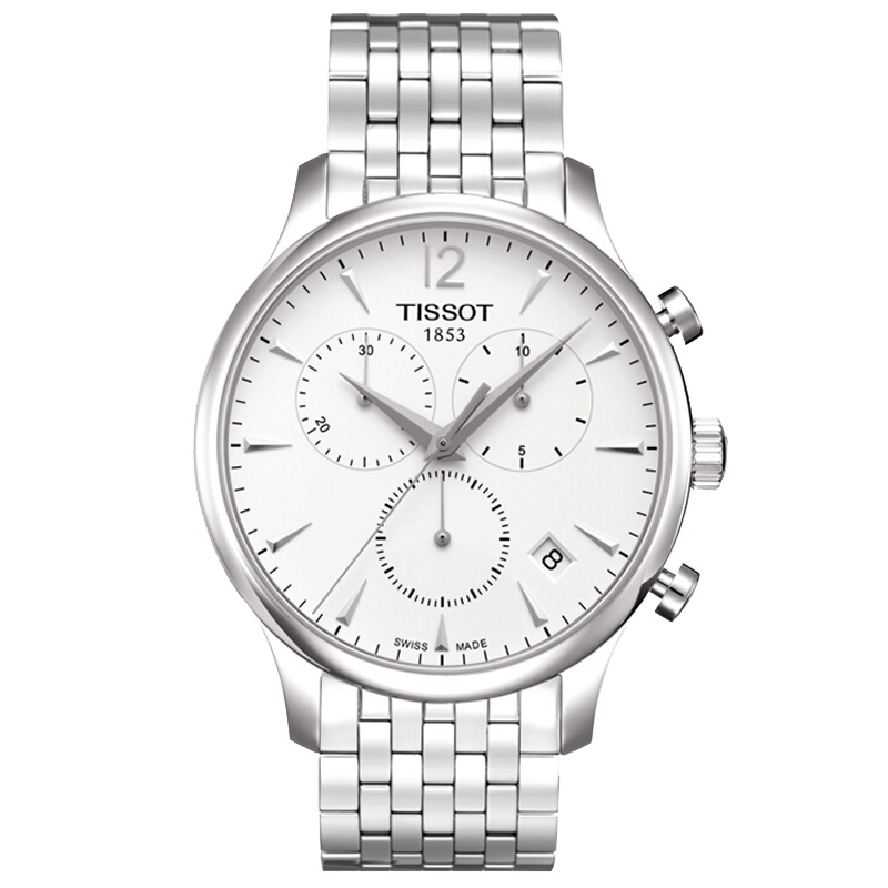 天梭(TISSOT)手表 瑞士品牌 俊雅系列钢带男表 石英男士手表商务休闲石英表 男T063.617.11.037.00