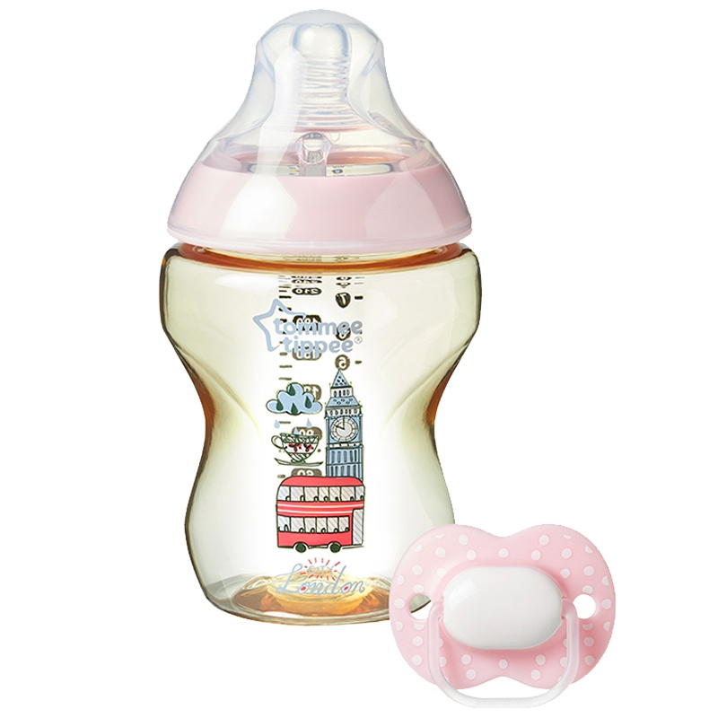 汤美天地(tommee Tippee)00934小伦敦限量版PPSU奶瓶喂哺套装 粉色