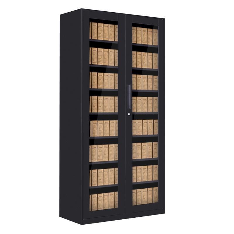 【一鹏】文件柜 8层玻璃门通体财务凭证柜 办公会计文件档案柜 人事铁皮柜资料柜