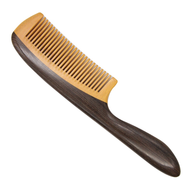 高步原木色手工制作天然健康不伤头皮紫光檀梳子