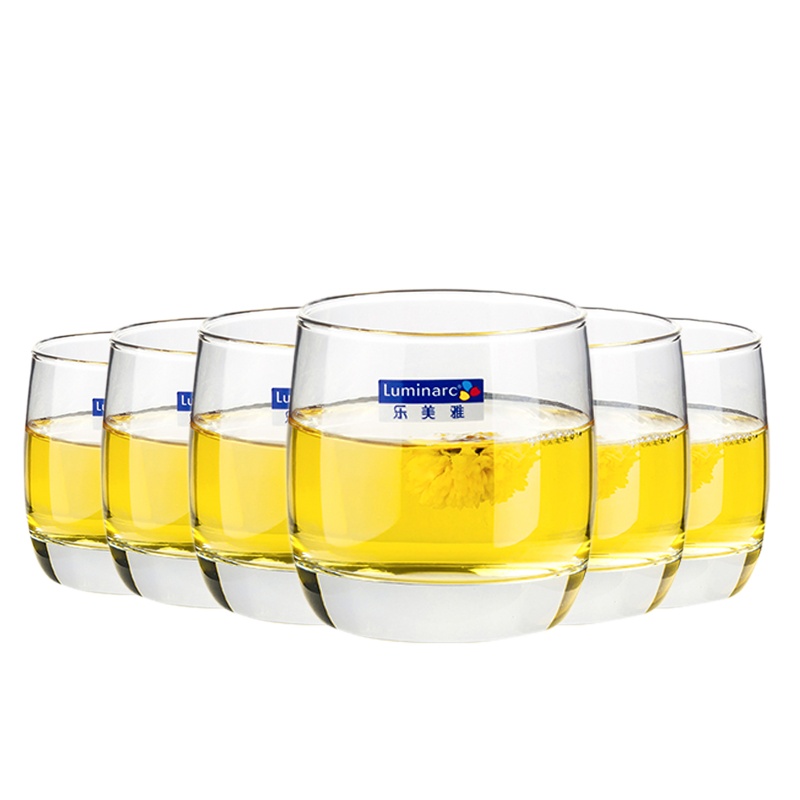乐美雅玻璃杯家用耐高温喝水杯牛奶杯子简约耐热客厅泡绿茶杯葡萄园杯6只套装