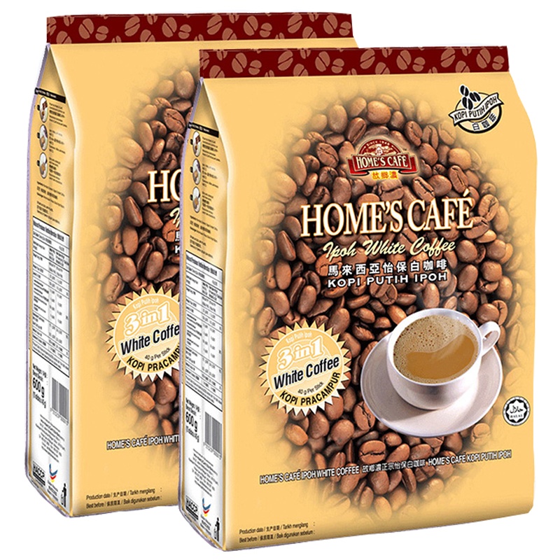 故乡浓马来西亚怡保原装进口白咖啡三合一速溶提神原味600g*2袋