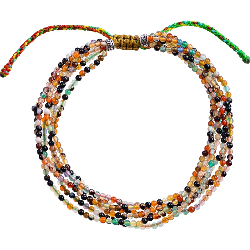 iSTONE/石头记2020年新款花玛瑙石榴石灵雨系列波西米亚民族风多圈手链