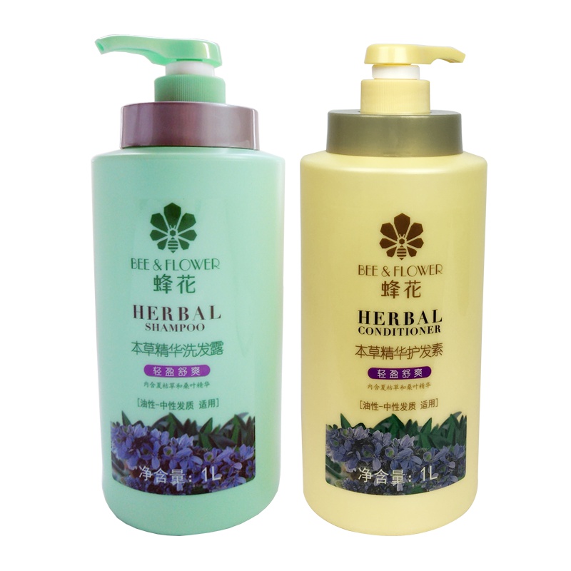蜂花 本草精华洗护套装轻盈舒爽洗发水1L+护发素1L(洗发露 含夏枯草+桑叶精华)