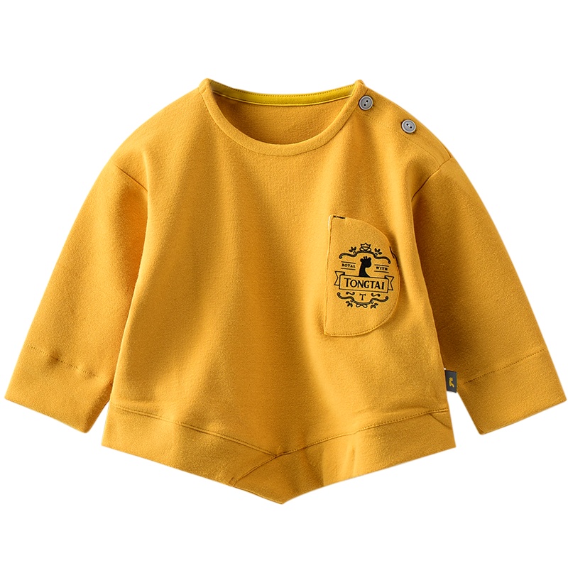 童泰秋冬婴儿长袖T恤5-24月-3岁男女宝宝圆领外出卫衣休闲T恤上衣