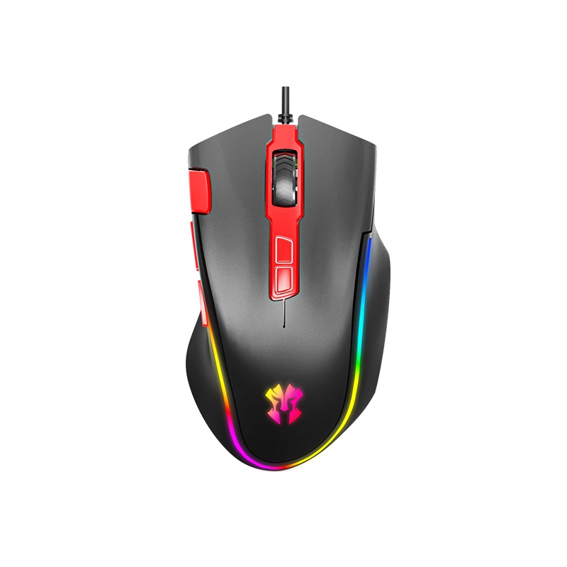 火影精灵S1游戏鼠标有线守望先锋lol绝地求生辅助宏鼠标(魅影黑)