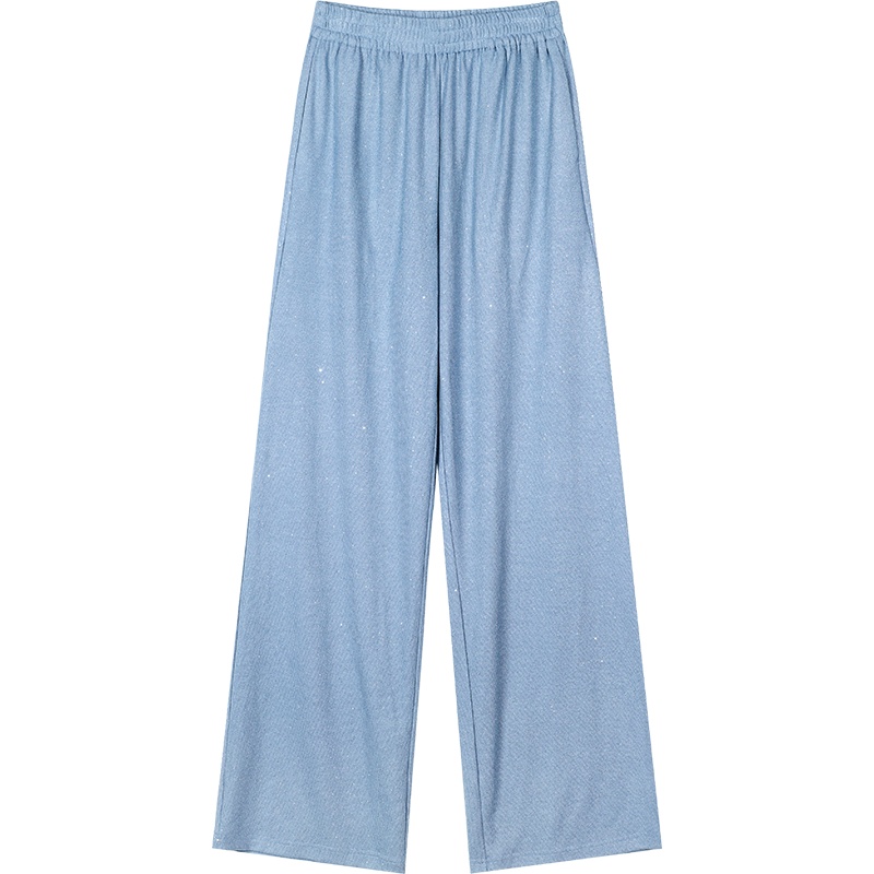 【新款】妖精的口袋亮片休闲凉凉裤女2020夏垂感直筒拖地云朵裤子