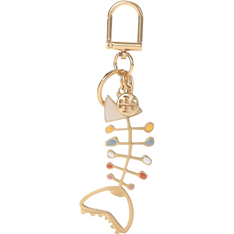 TORY BURCH 托里·伯奇 奢侈品 TB钥匙扣 男女中性 金属仿古做旧鱼骨钥匙扣钥匙圈挂饰开瓶器 80468