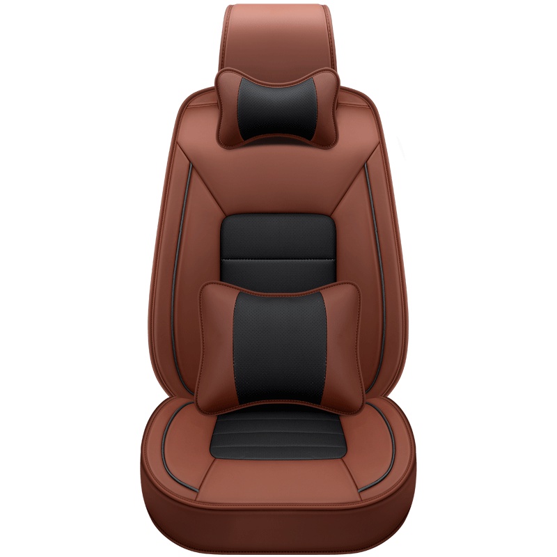 布雷什(BOLISH)五座四季通用汽车坐垫汽车座垫夏季坐垫皮革全包汽车座套车坐垫座椅套TY1801豪华款咖啡色厂家直发