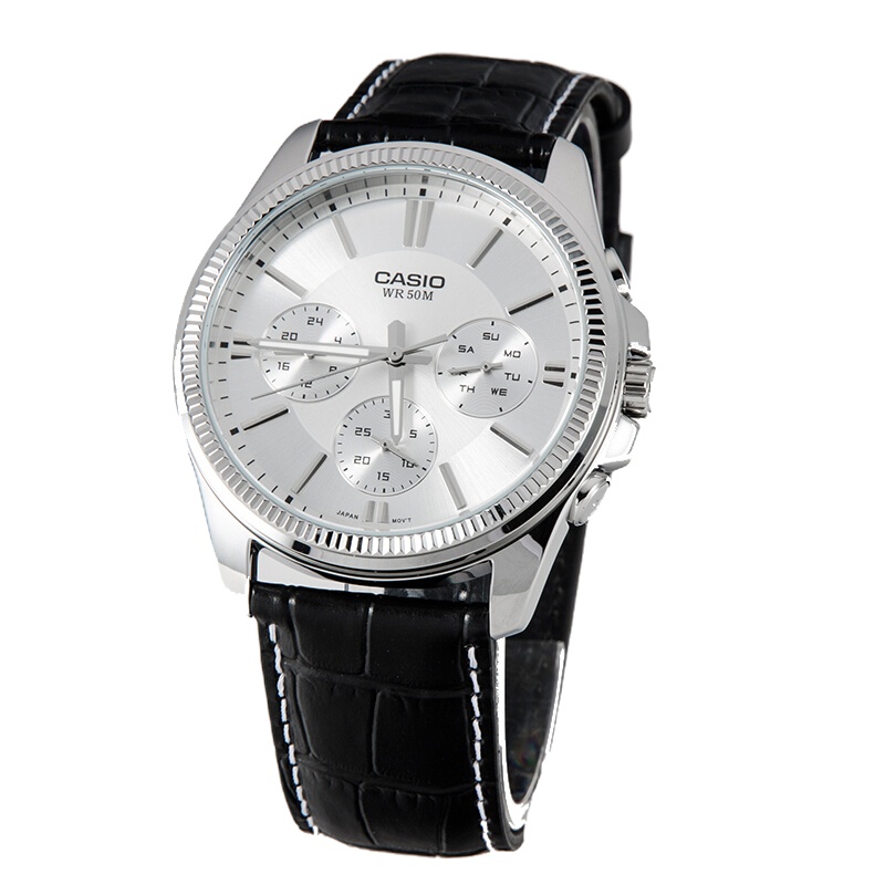 卡西欧(CASIO)优雅商务男表生活防水手表 MTP-1375L-7AVDF