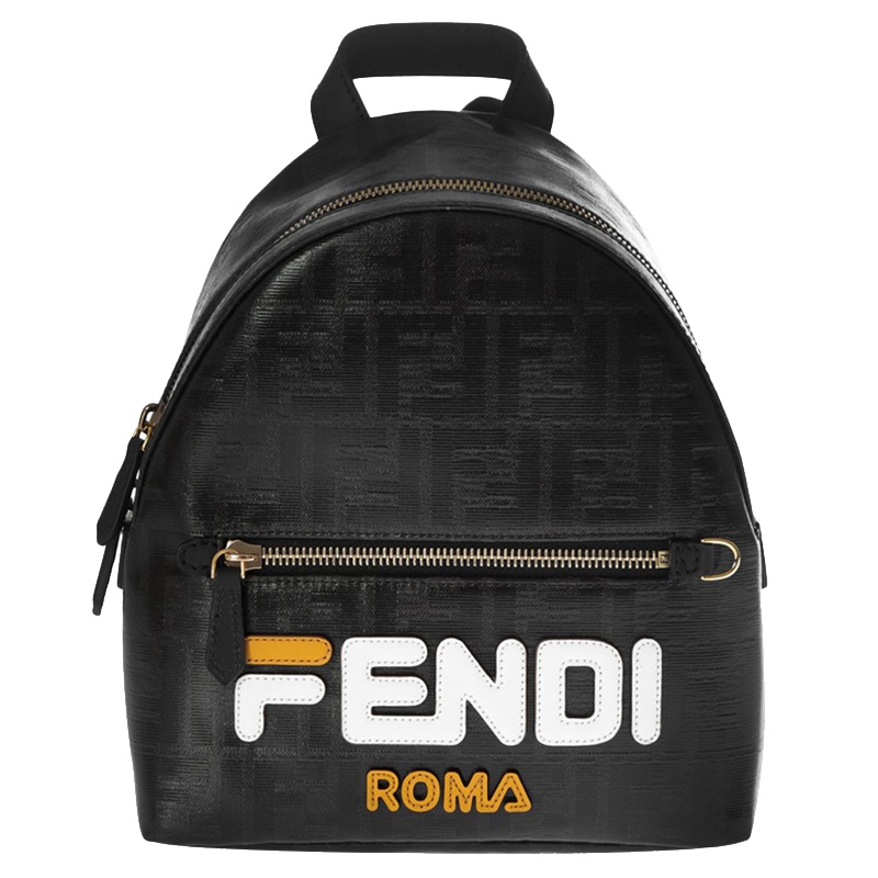 【直营】FENDI芬迪 经典小怪兽 拉链款 涂层帆布男女通用 双肩背式双肩背包