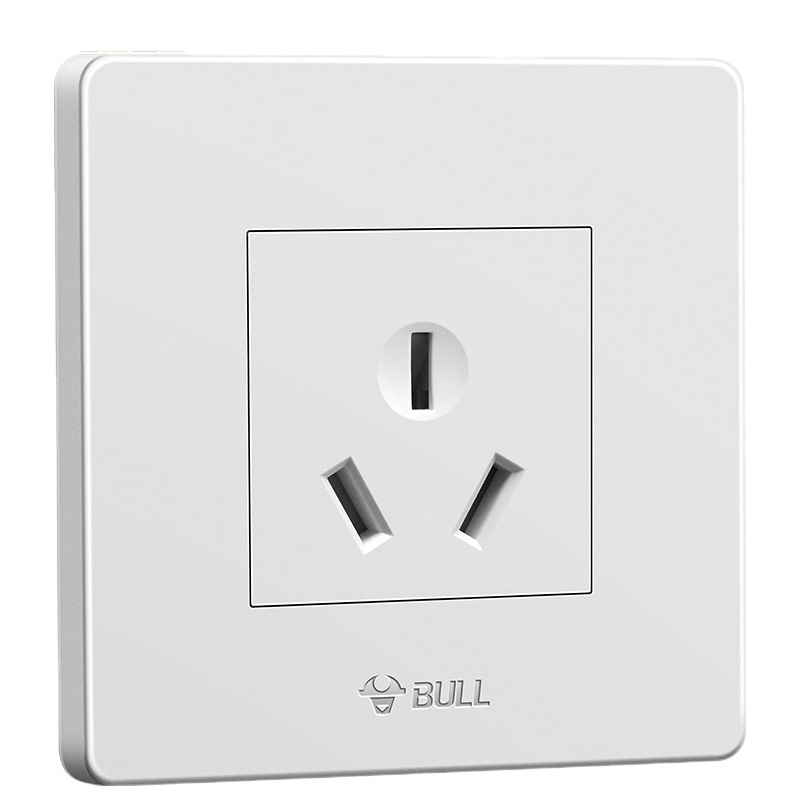 公牛开关插座面板G07白家用86型 正三孔插座