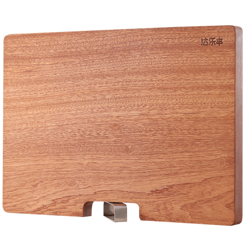 达乐丰 木质菜板 40*28*2.2CM 乌檀木 长方形可站立式整木菜板 厨房砧板 实木家用切菜板 加厚案板 刀板面板