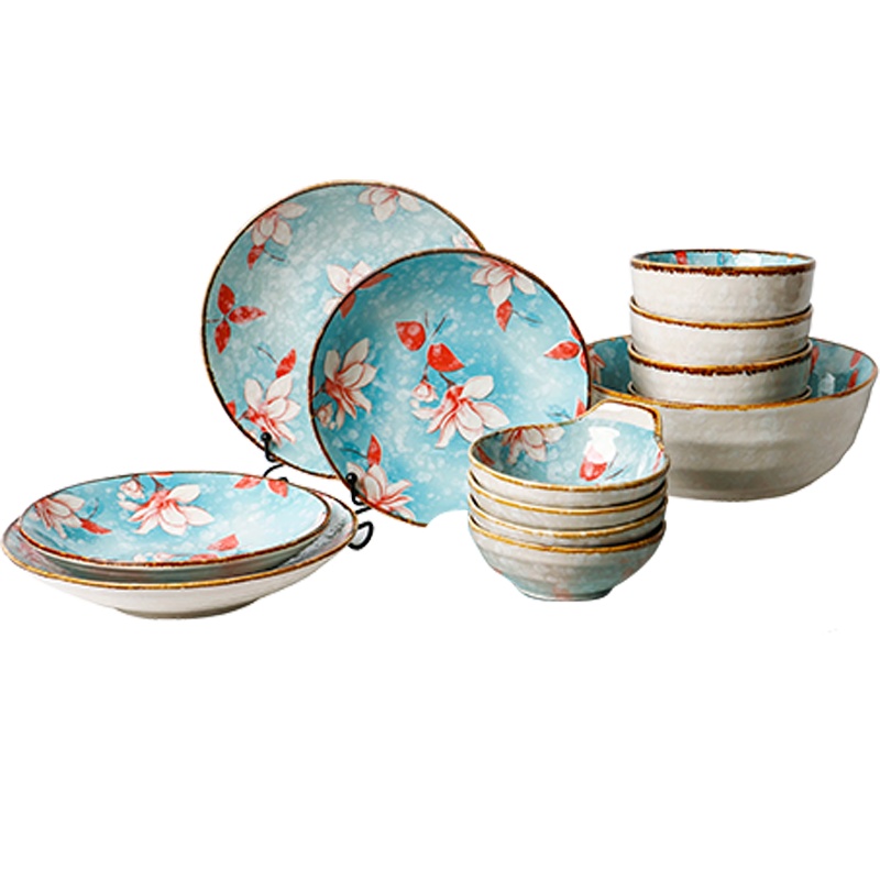 富昱景 碗碟餐具套装景德镇家用日式陶瓷碗筷盘子日式餐具情侣吃饭碗盘