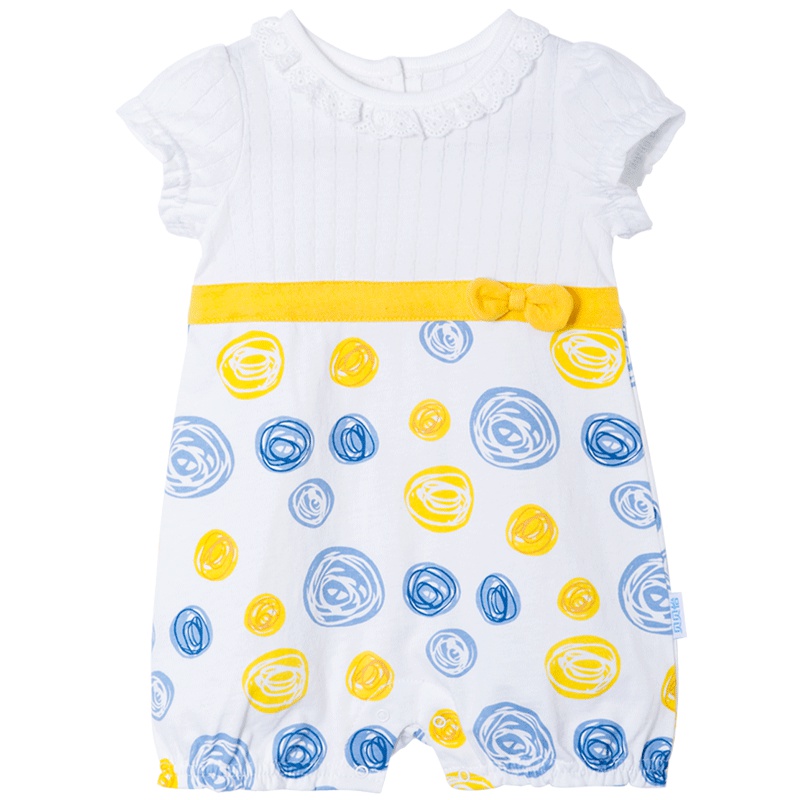 贝贝怡女宝短袖连身衣夏季婴幼儿衣服纯棉透气连体衣哈衣182L129
