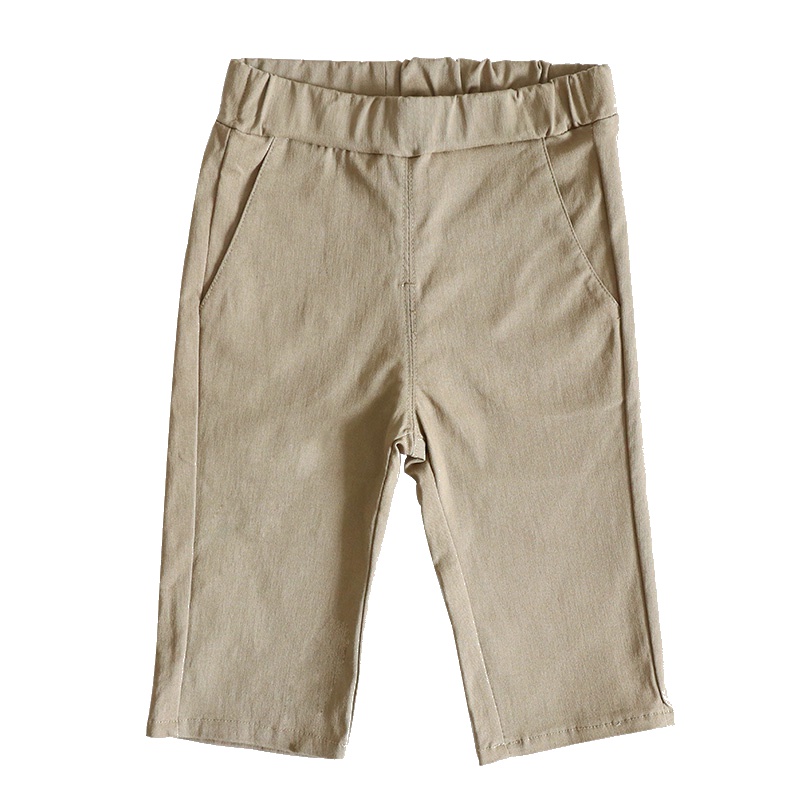 安笛贝乐男女通用儿童七分裤 弹力薄棉粉色夏季白色童装儿童多色梭织短裤90-120cm