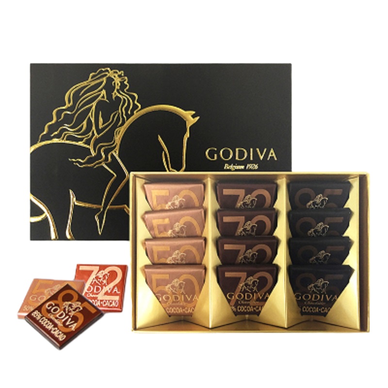 Godiva歌帝梵巧克力礼盒 歌帝梵经典片装巧克力60g (12片装)