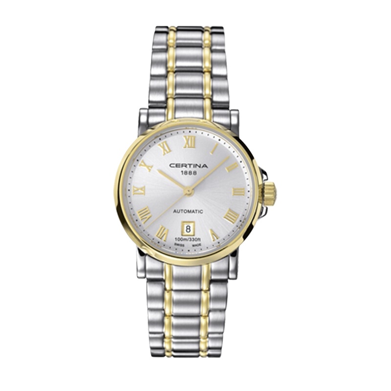 雪铁纳(CERTINA)瑞士手表 卡门系列时尚优雅自动机械女表 27mm间金盘钢带 C017.207.22.033.00