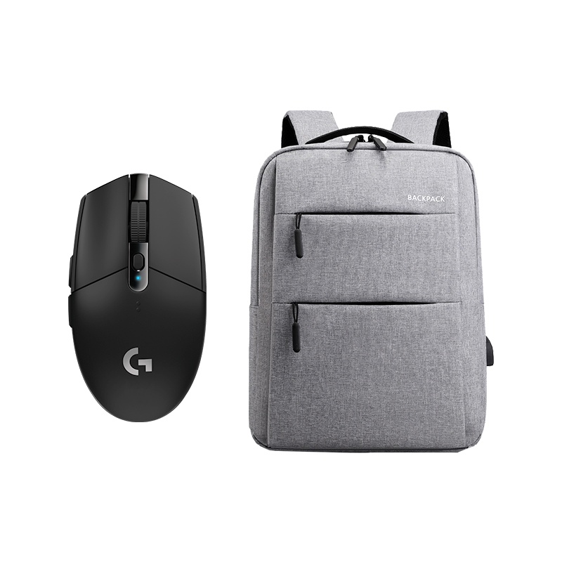 罗技(Logitech)G304 无线游戏鼠标+双肩包组合套装 男女通用双肩包 办公家用游戏鼠标 鼠标背包套装组合