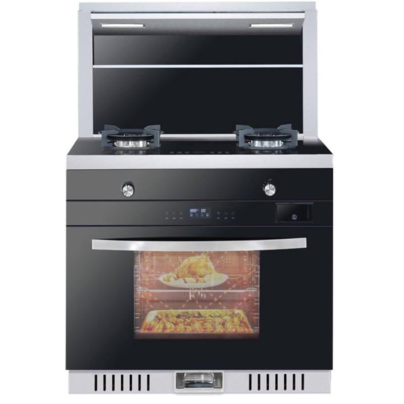 美大速风 集成灶一体式厨房一体机带蒸烤箱下排烟式家用环保灶燃气自动清洗油烟机集成灶5键触控开关猛火双灶JC03（液化气）