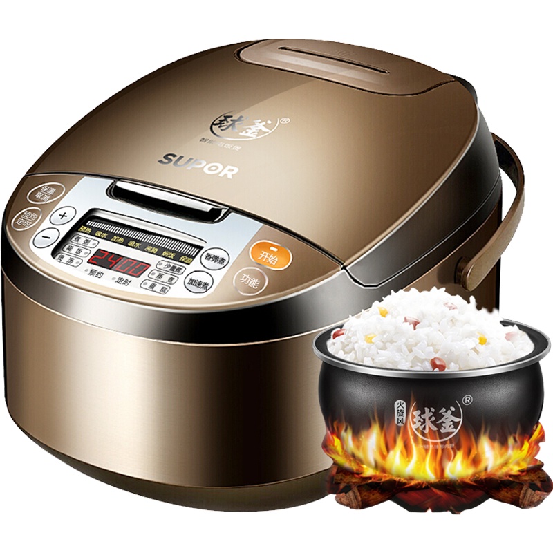 苏泊尔(SUPOR)电饭煲4L家用3-6人全自动多功能电饭锅陶晶不粘球釜内胆24H智能预约CFXB40FC835-75