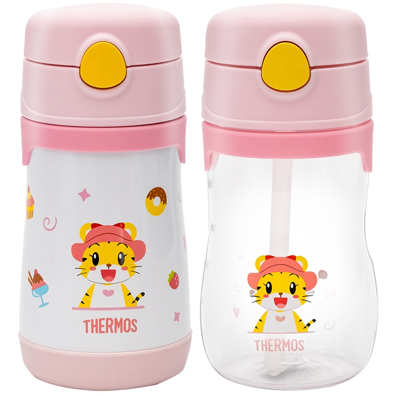 膳魔师(THERMOS)孕婴童保温杯TCKC+BP5353QH礼盒套装水杯儿童吸管杯塑料杯巧虎亲子膳魔師316L不锈钢
