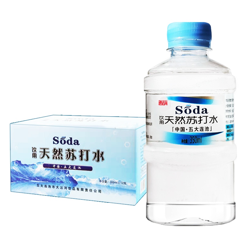 [非苏打水饮料]大沾河天然苏打水350mlX24瓶无糖无气弱碱性矿泉水五大连池碱性健康饮品备孕婴儿水