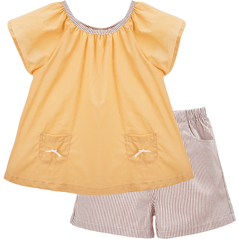 女童宝宝夏季短袖娃娃服套装可爱韩版短袖短裤