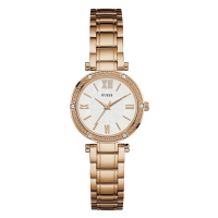 盖尔斯(GUESS)商务优雅ins风迷你精巧水晶镶嵌钢带石英女士手表W0767L3