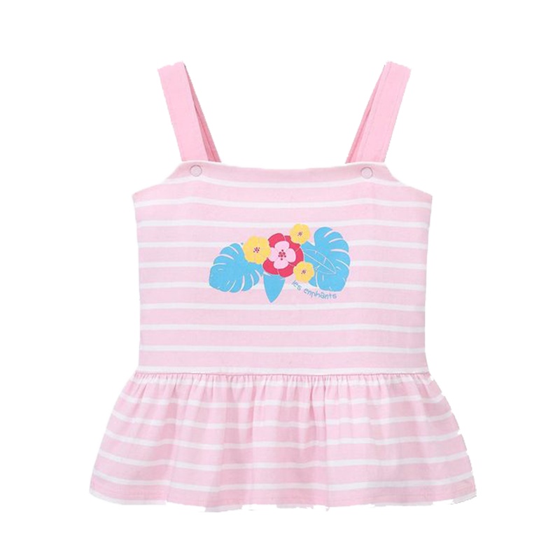 丽婴房童装女童吊带夏季薄宝宝甜美印图上衣儿童洋气新款吊带2020