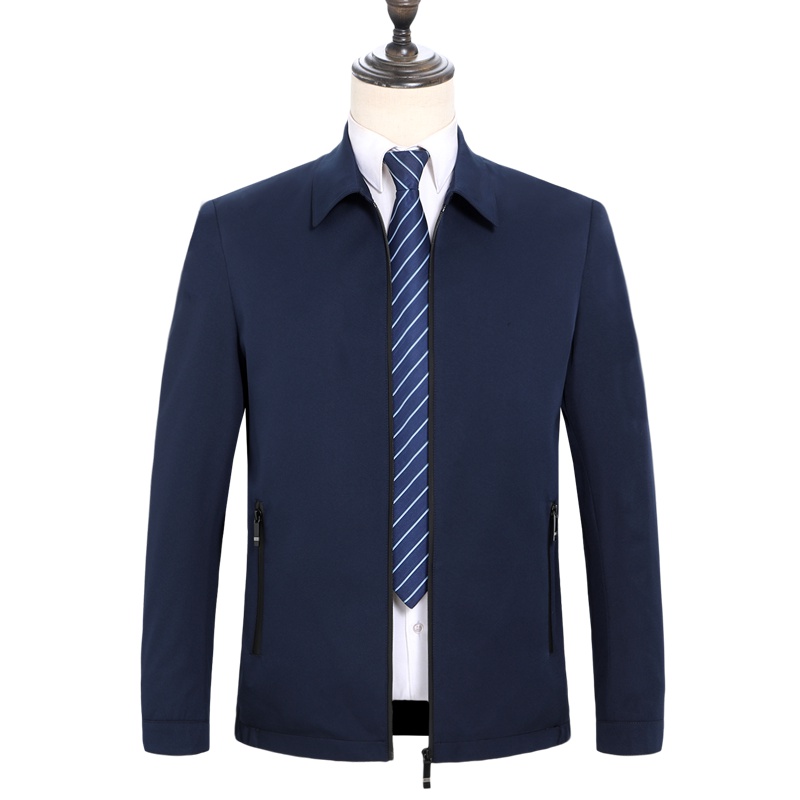 恒源祥男士夹克秋冬季男装款夹克衫中年休闲外套翻领中老年爸爸装