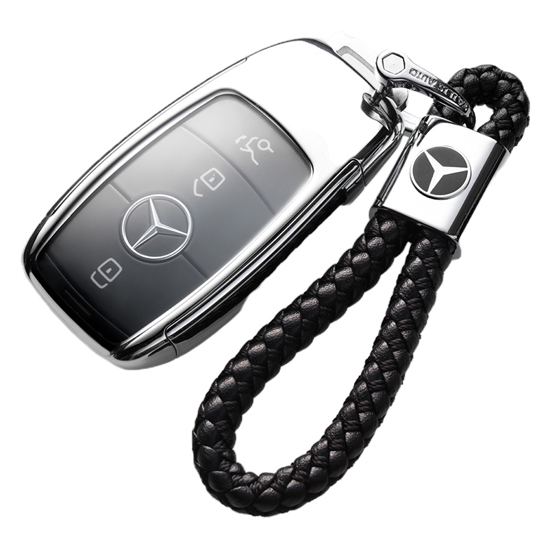2020款奔驰GLE350 450 GLC300L 260 C200l E S级汽车钥匙套壳扣包 黑色+扣子