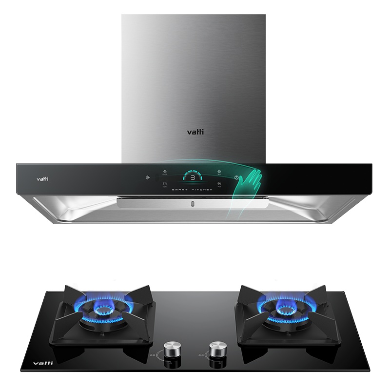 华帝(vatti)23m³吸力烟灶套餐挥手顶吸天然气抽油烟机灶具套餐自动清洗4.5kW大火大火灶具i11157+59B